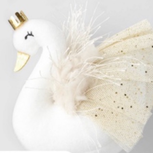 SWAN BALLET CHRISTMAS TREE ORNAMENT GOLD WINGS CROWN SEQUINS WONDERSHOP 2022 NWT - Picture 7 of 9